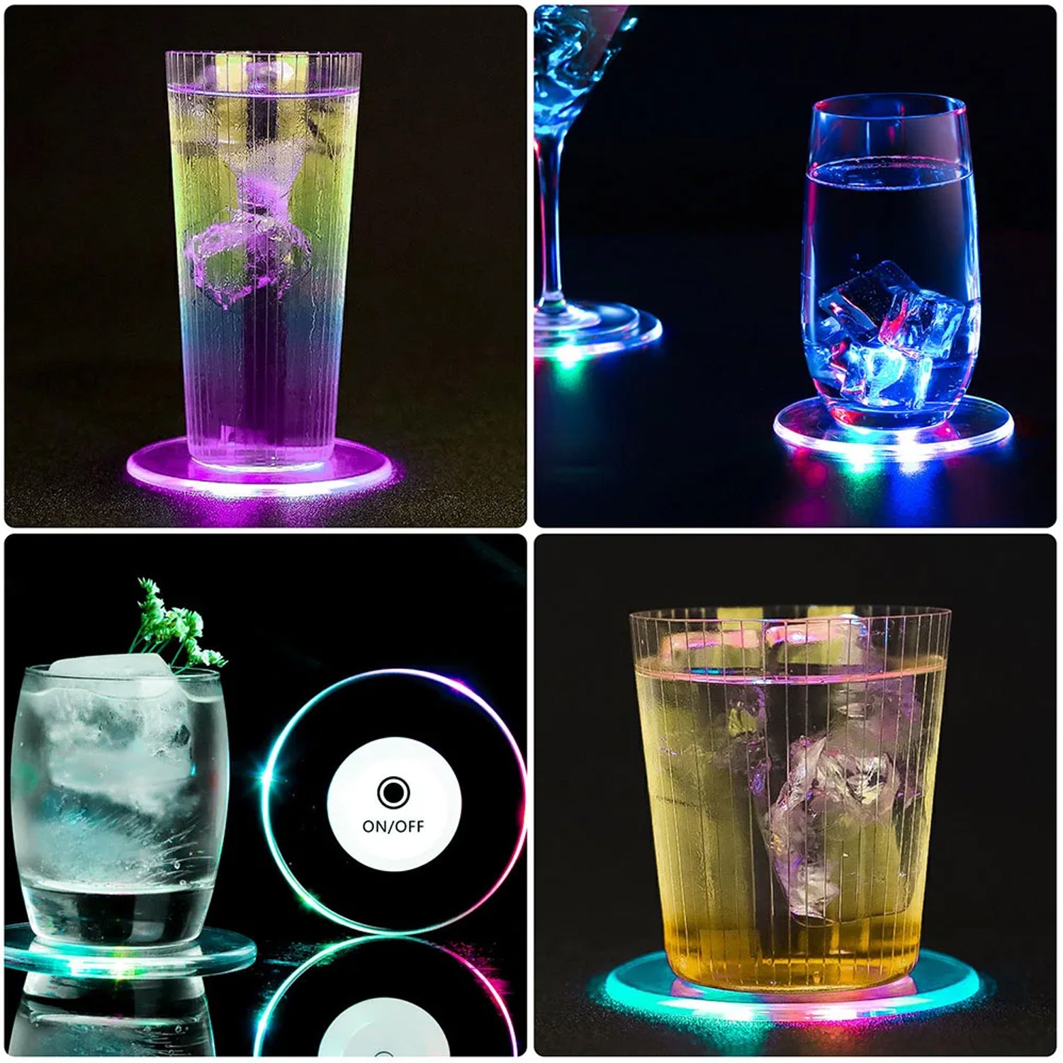 Colorful Led Cocktail Coaster Round Ultra-thin Led Drink Coaster (1 Pc) Colorful Led Cocktail Coaster Round Ultra-thin Led Drink Coaster (1 Pc)